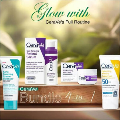CarVe 4 Pcs Facial Cleanser, Night Cream, Sunblock & Face Serum